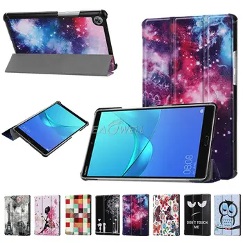 

Tbalet Case Tri-folding Cover For 8.4inch Huawei MediaPad M5 Tablet PC Shockproof Shell Flip Stand Leather Tablet Case Cover