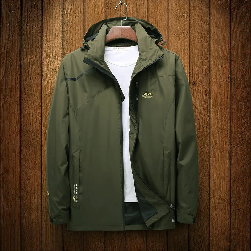 Men green Новые мужские и женские походные куртки весна осень ветрозащитные водонепроницаемые тонкие ветровки с капюшоном для отдыха на природе альпинистские лыжные куртки - Цвет: Men green