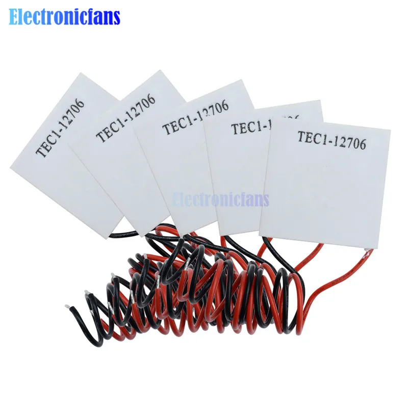10pcs TEC1-12706 12V 60W Heatsink Thermoelectric Cooler Cooling Peltier Plate Module With Insulation Cotton Washer