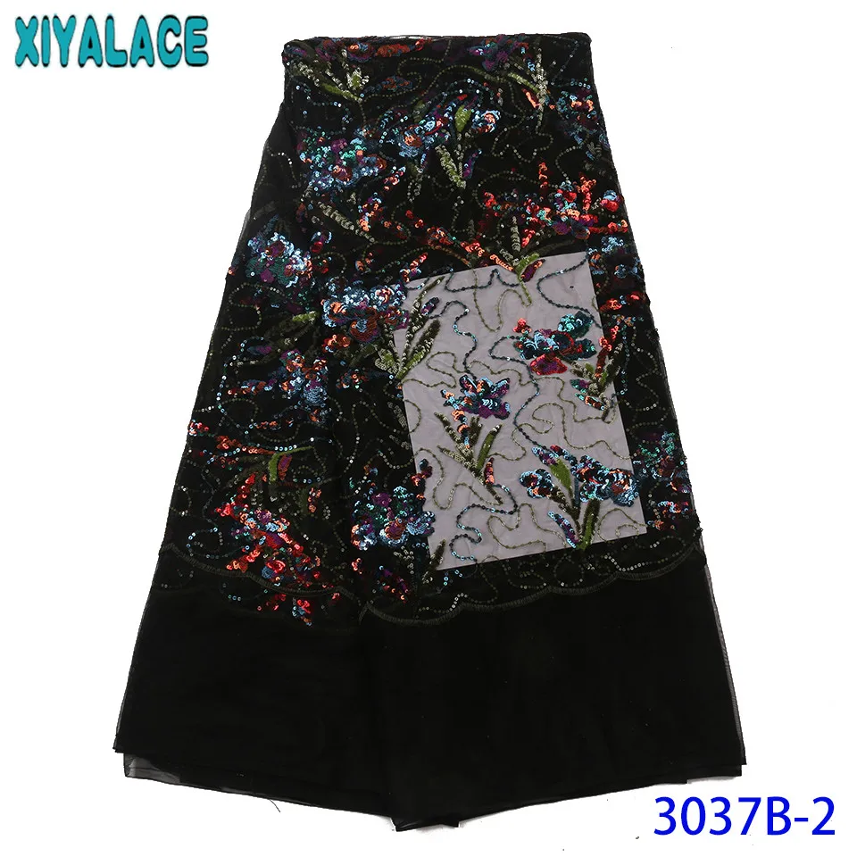 Latest Lace Fabric French Laces Fabrics High Quality Tulle French Sequins Fabric Lace African Net Tulle Laces KS3037B