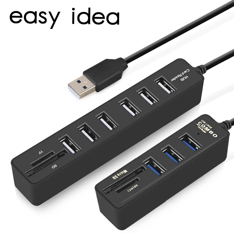 Мини usb хаб 3 0 Мульти USB концентратор сплиттер порта с устройство для чтения карт SD