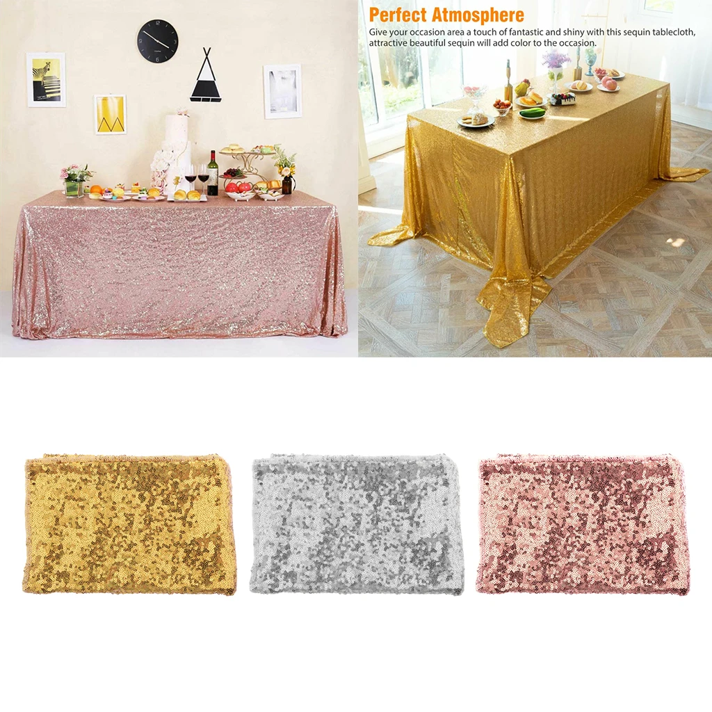 Sequin Glitter Tablecloth Sparkly Table Cloth Cover Wedding Party Table