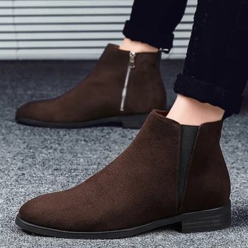 

Men's Short Boots and Ankle Boots Fashion Men's Leather Top Warm Shoes