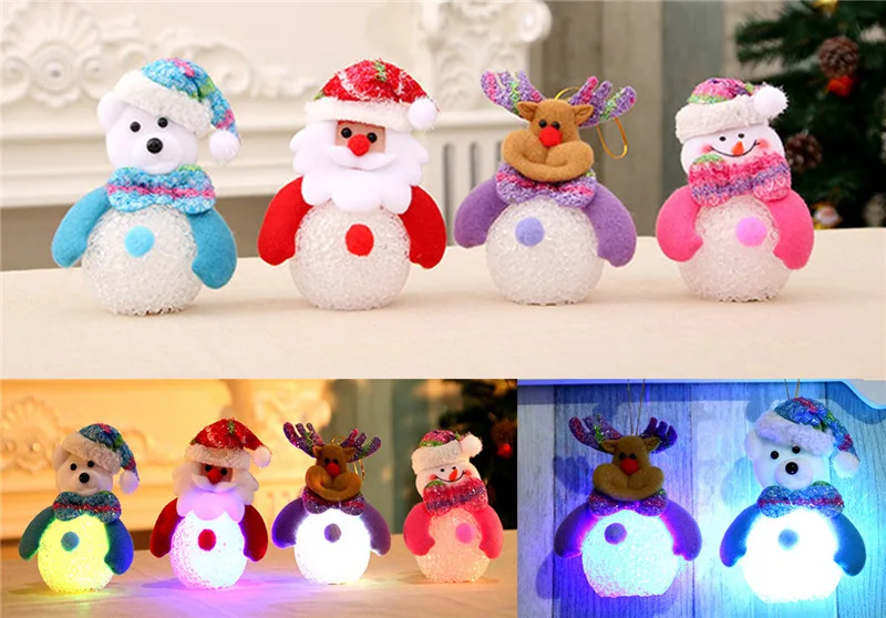 

Christmas Shining Snowman Doll LED Light Included Doll Christmas Tree Decorative Pendant Decoration Children Small Gifts