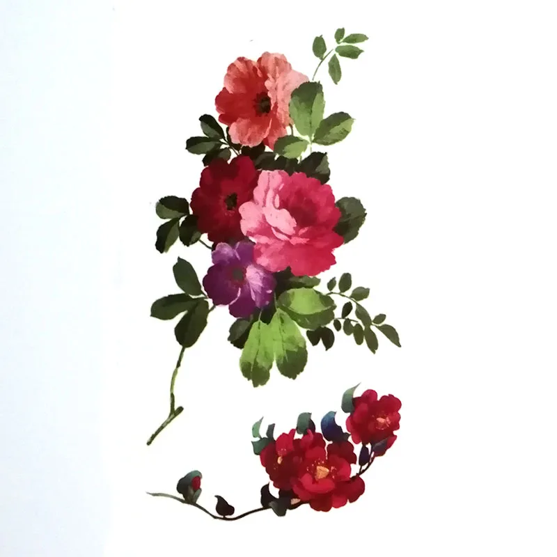 30pcs Q032 Flowers Sticker Temporary Tattoo Fake Tattoos Hand Face Foot Arm Body Art For Men Women 30pcs - Color: 30pcs Q032