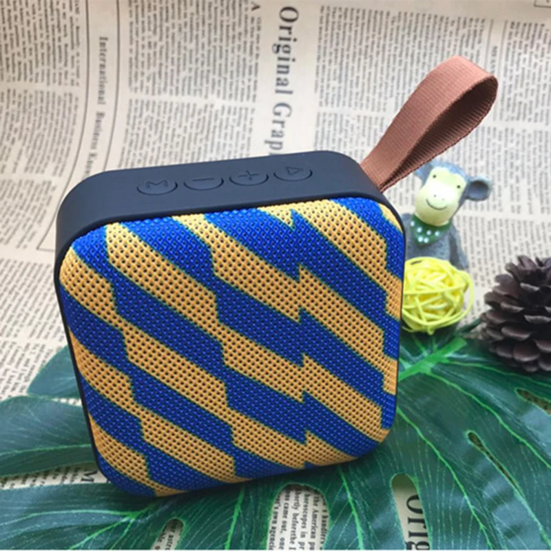 Colorful yellow Тканевый арт беспроводной Bluetooth динамик Водонепроницаемый мини аудио портативный открытый мини динамик Поддержка TF карты - Цвет: Colorful yellow