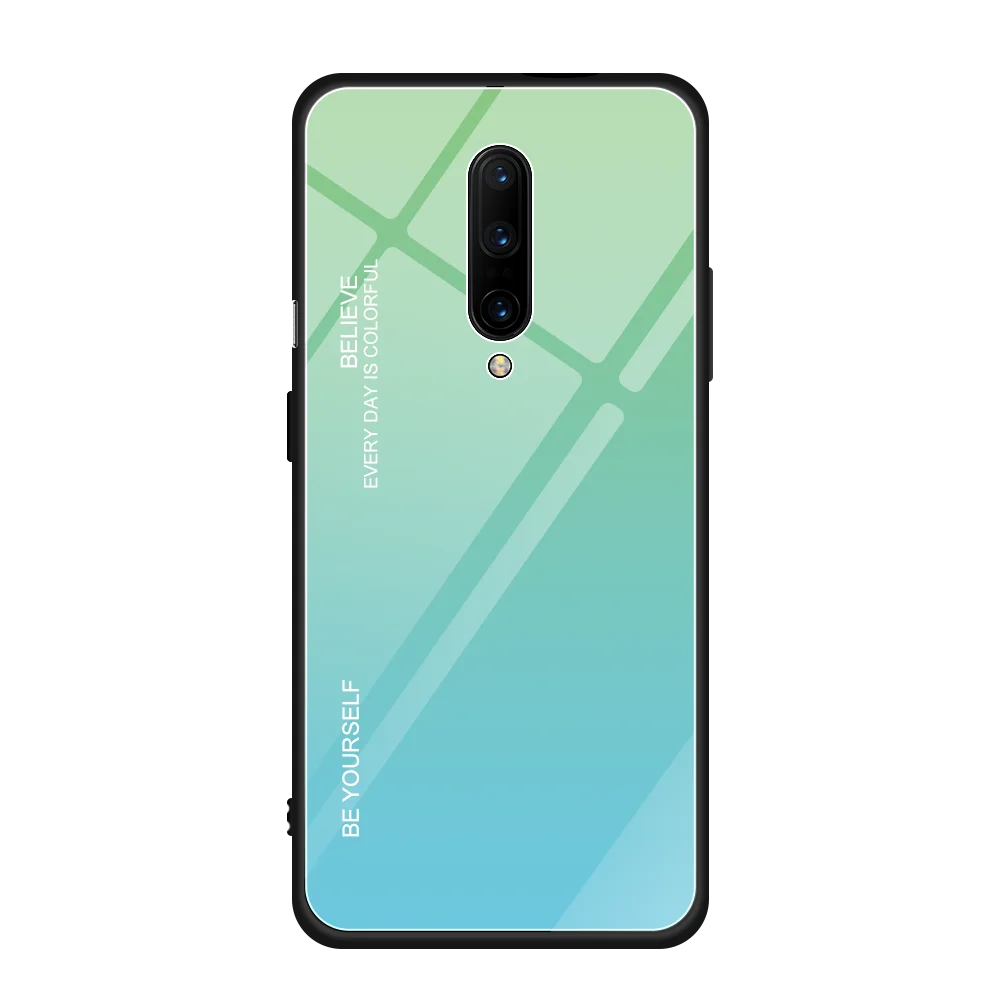 Чехол для Oneplus 7T Pro с градиентом, корпус из закаленного стекла для One Plus 7Pro 7 T, защитный чехол для телефона, чехол s - Цвет: 06