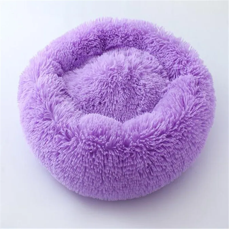 Purpie Теплая кошка собака круглый зимний теплый спальный мешок длинный плюшевый супер мягкая подстилка для животных щенок подушка коврик портативный Кот товары для домашних животных кровать - Цвет: Purpie