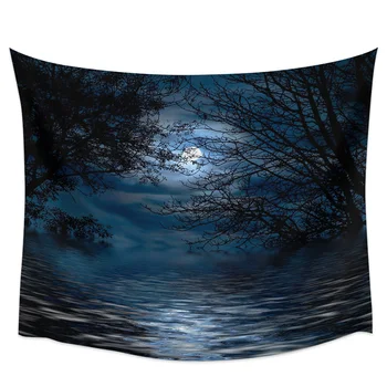 

Quiet Night Sea Surface Wall Tapestry Cover Beach Towel Picnic Yoga Mat Home Decoration