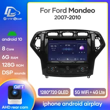 Système de navigation de voiture prelingcar pour Mondeo 2007-2010 android 10.0, lecteur multimédia de navigation GPS de voiture