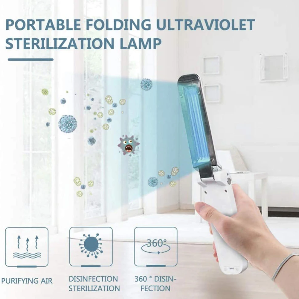 Handheld UV Disinfection Lamp UVC Sterilizer 2W Folding Ultraviolet Germicidal Light Travel Bactericidal | Освещение