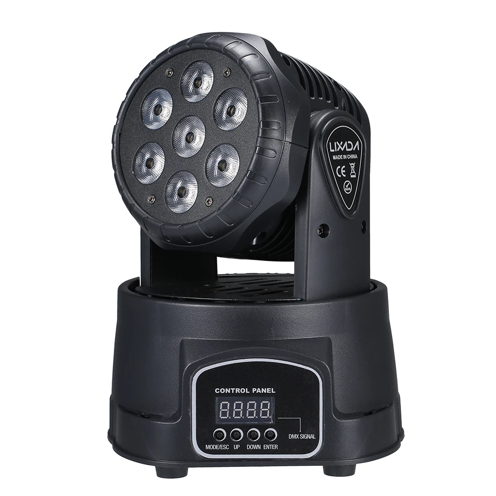 Движущаяся голова 70 Вт звуковые Вечерние огни 7 светодиодов DMX512 сценический свет 4 в 1 RGBW 9/14 канальный звук активированный контроль для DJ Club Disco
