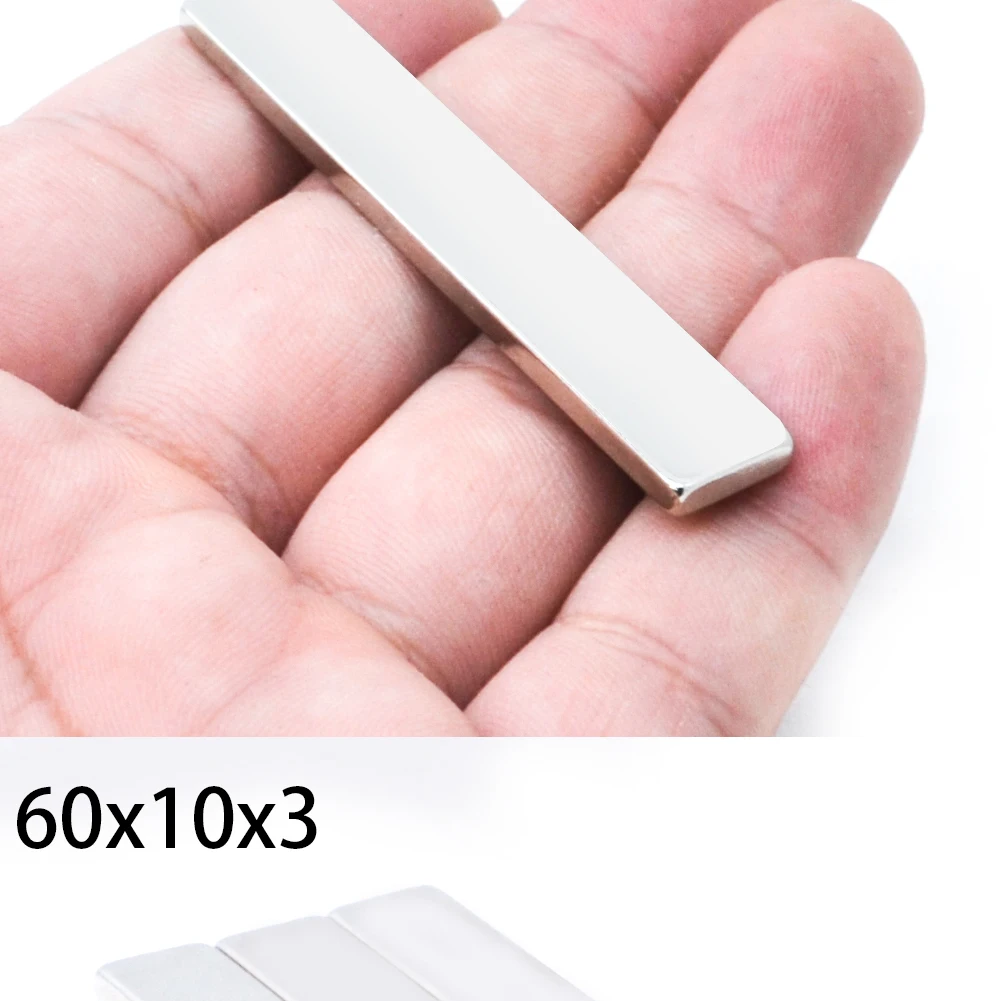 Очень прочные N50 100 шт. 60 мм X 10 мм X 3 мм cuboid редкоземельный большой магнит Неодимового блока высокого качества 60*10*3