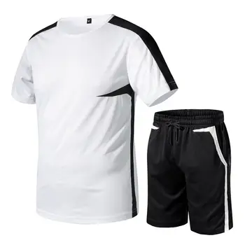 

Cotton Quick Dry Men's Sport Running T-shirt Suits Basketball Soccer Training Tracksuits Fitness Sportswear Gym Clothing Sets