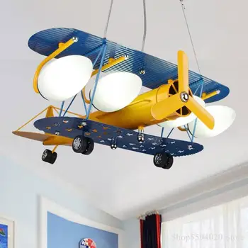 

Cartoon Children's Room Pendant Lighting Boys Suction Bedroom Lights Creative American Eye Protector Aircraft Hanging Lights