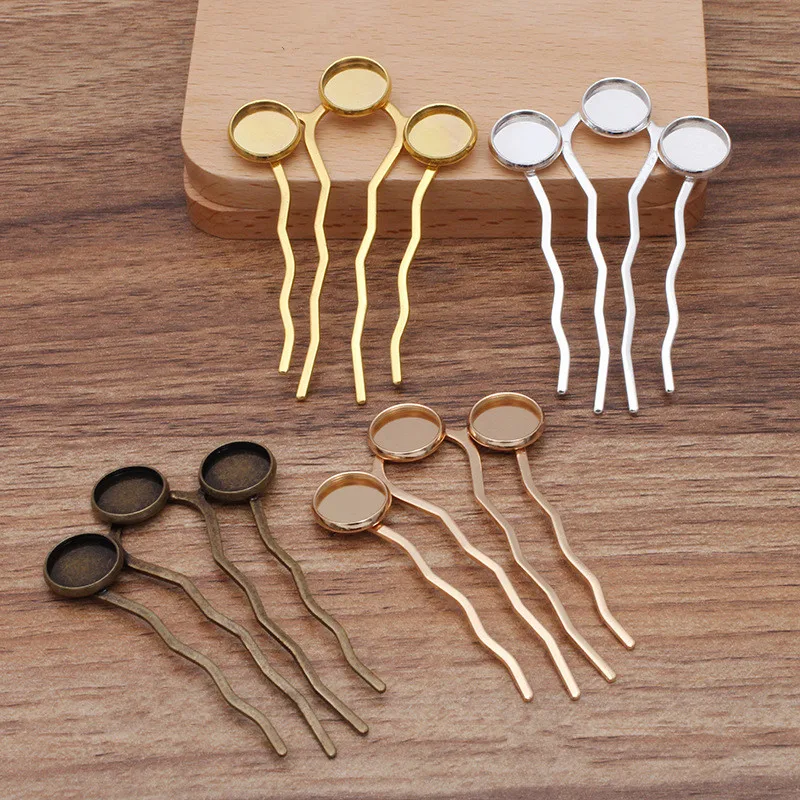 

10PCS 46x71mm Gold/ Silver Plated 4 Teeth Hair Combs Base Settings DIY Jewelry Findings Inner 12mm Hair Combs