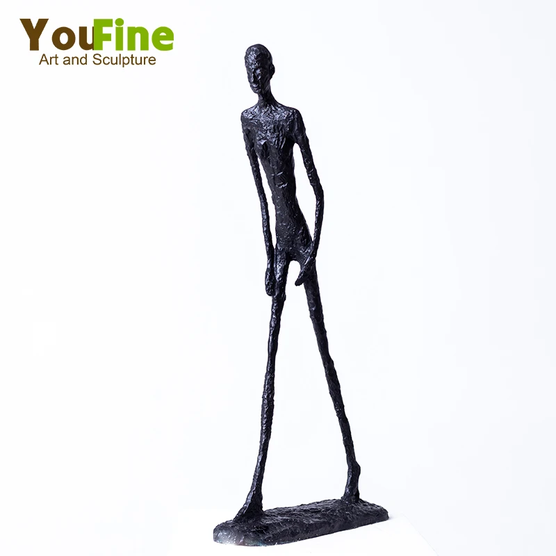 Настоящая бронзовая скульптура ходящего мужчины от Giacometti вдохновение