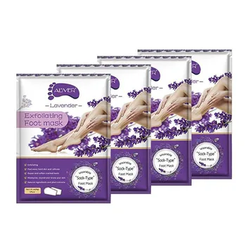 

Aliver 4 Pack Baby Foot Peel Mask,Exfoliator Peel Off Calluses Dead Skin Callus Remover, Baby Soft Smooth Press Feet(Lavender)