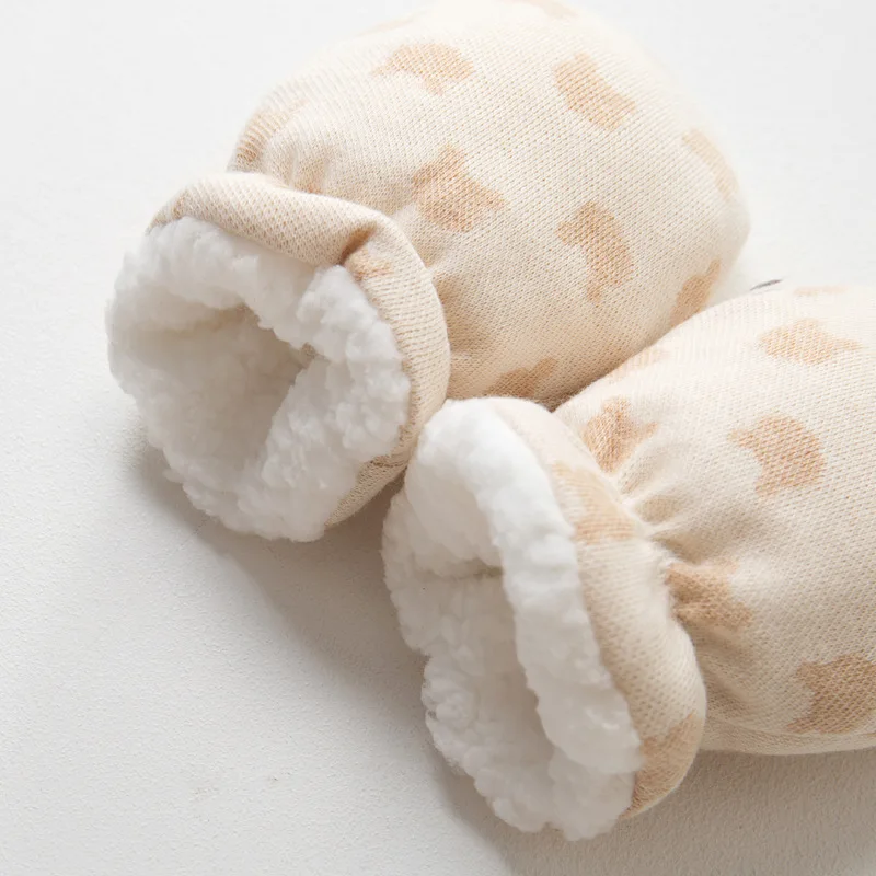 Newborn Gloves Winter Baby Anti-Grab Mittens Full Finger Boys Girls Thicken Warmer Fleece Gloves Toddler Infant Mittens 11*8 CM Children's Finger Toothbrush