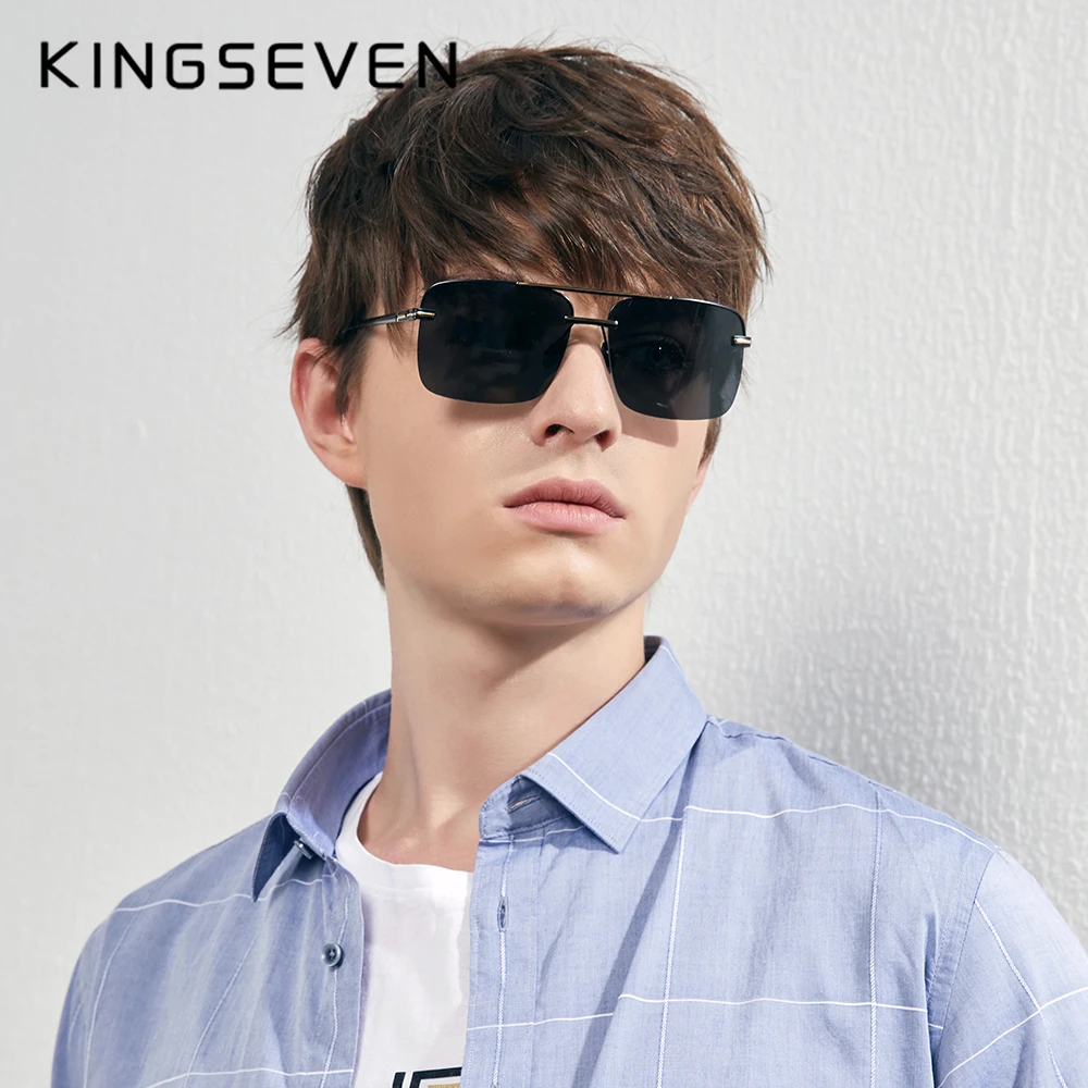 KINGSEVEN® Semi-Rimless 180° Alloy Sunglasses N7466