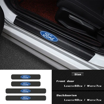

Car door threshold carbon fiber sticker sill sticker decoration accessories for ford focus 2 3 4 mondeo fiesta ecosport kuga