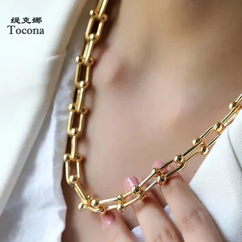 Alloy Heavy Metal Thick Clavicle Chain Choker Necklace
