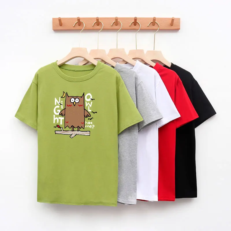 

2020 Fashion avocado T-shirt women funny owl T shirt Tshirt woman tops football harajuku vintage gotic korean summer punk tee