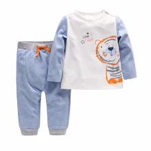 2-1 комплект детской одежды хлопковый топ с длинными рукавами и длинные штаны, комплект детской одежды, одежда для мальчиков младенцев