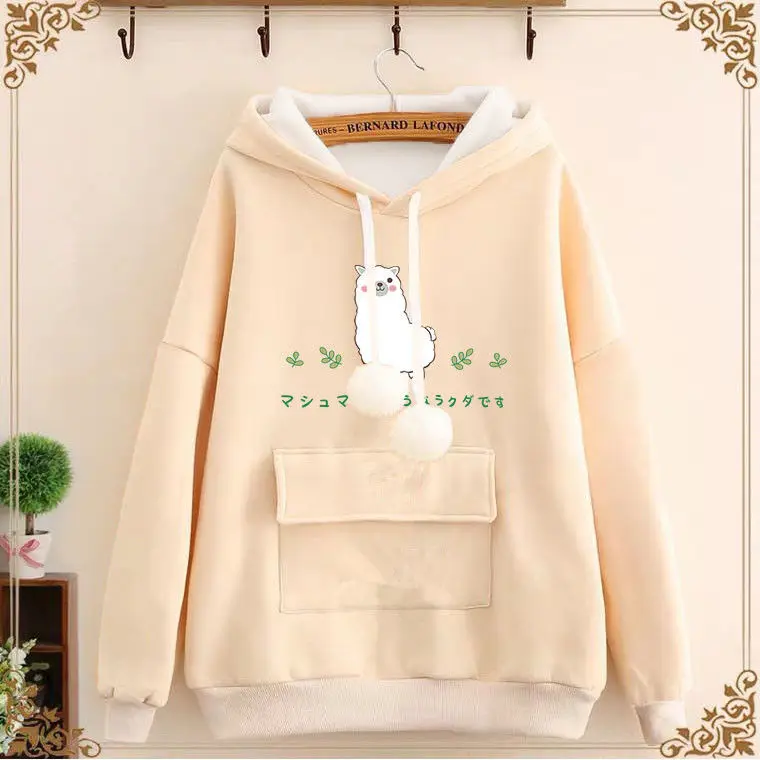 plain hoodies Anime Hoodies Women Cartoon Hooded Pink Tops 2022 Autumn Fashion New Woman Sweatshirt Fall Clothes Loose Japanese Cute Hoodie pink bape hoodie