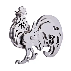 3d metal chinês zodíaco frango modelo kits diy destacável de aço inoxidável warcraft artesanato jigsaw brinquedos presentes para crianças