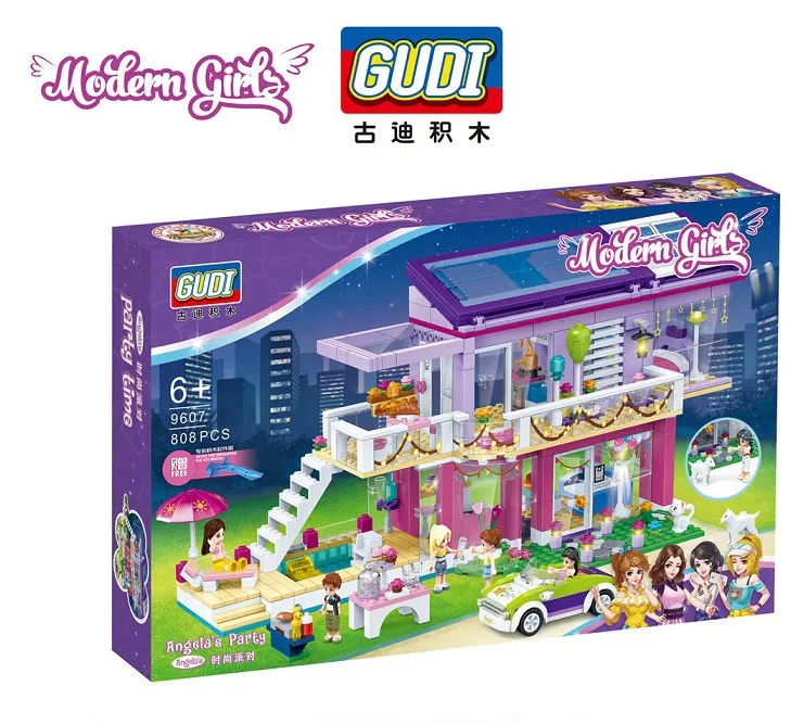 

Goood Gudi Modern Girl Angela's Fashion Party 9607 Small Particles Educational Assembled Building Blocks Toy