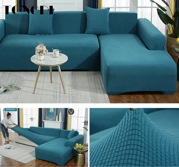 

TONGDI Lustrous Elastic Sofa Cover Soft Elegant All-inclusive Velvet Luxury Pretty Decor Slipcover Couch For Parlour LivingRoom