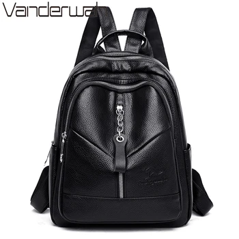 

Winter Style Women Leather Backpack Female Sac a Dos Travel Back pack Ladies Bagpack School Bags For Teenage Girls Preppy Style