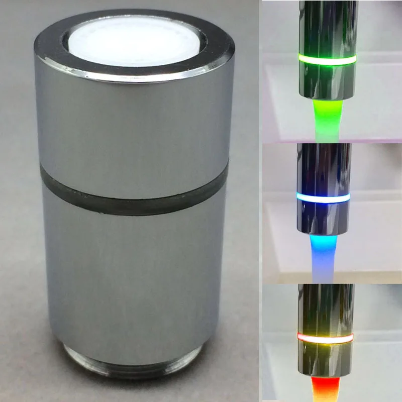 

LED Leading Lights New Style Copper Bubbler Colorful Shining Color Changing Temperature Control Three-Color Anti-spill Maker SDF