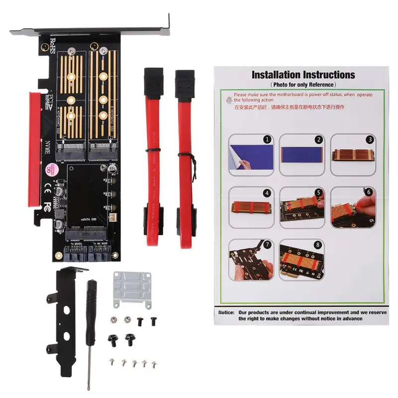 PCI E 3 0 X16 to M 2 SSD PCIE to M2 Adapter Raiser M Key 2