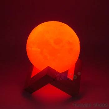 

New product for children in the bedroom decoration, 16 color 3D printing moon globe light with bracket, remote fashion
