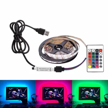 

50CM 1M 2M 3M 4M 5M LED TV light 2835SMD RGB LED strip Light For tv HDTV Neon Light Backlight lamp with 24 key Remote controller