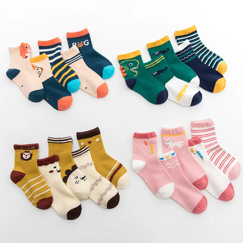 

5-pair Pack Cute Animal Cartoon Series Tube CHILDREN'S Socks Cotton Spring And Autumn Quarter Winter Tube Men And Women BABY'S S