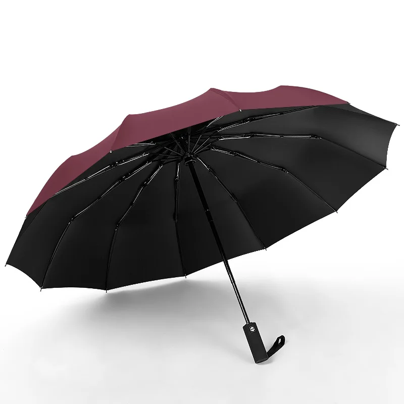 12 Bone Fully Automatic Parasol Vinyl Parasol Women's Business from the Open Close Umbrella Folding Umbrella Parasol