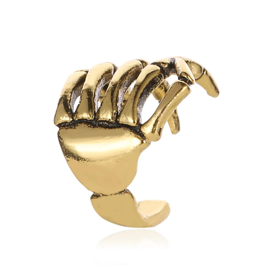 M5359 Golden Starose 1 шт. лапы уши листьев манжеты кристалл поддельные серьги для женщин Череп спираль прокалывания ушей Серьги Поддельный Пирсинг нос кольцо наушник - Окраска металла: M5359 Golden