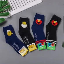 Gudetama Crew коралловые флисовые Носки для женщин теплые хлопковые Забавные милые носки Kawaii мультфильм аниме Harajuku уличная одежда Улица Сезам