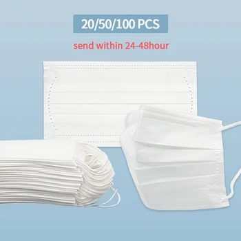 

Fast Delivery Hot Sale 3-layer mask 50pcs Face Mouth Masks Non Woven Disposable Anti-Dust Meltblown cloth Masks Earloops Masks