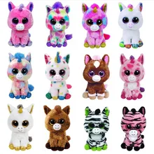 

15cm Ty Big Glitter Eyes Multi-colored Unicorns Plush Stuffed Animal Collectible Doll Unicorn Series Toy Christmas Birthday Gift