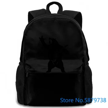

Bear with Guitar, Bear Silhouette , Print New women men backpack laptop travel school adult student
