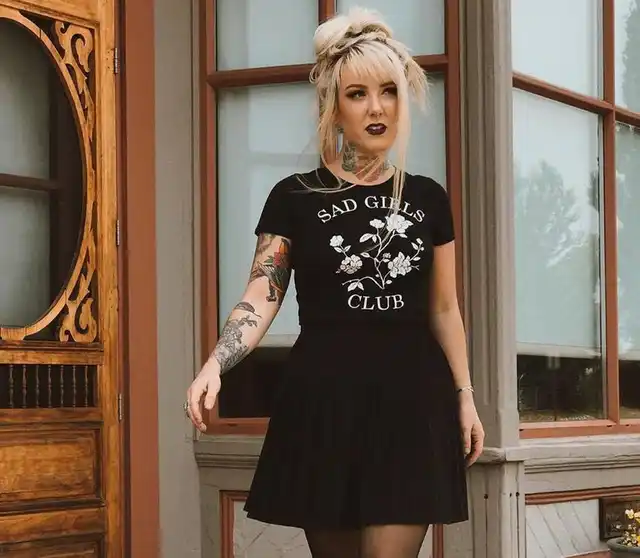 Sad Girls Club Flower Cute T Shirt Tumblr Women Cotton Aesthetic