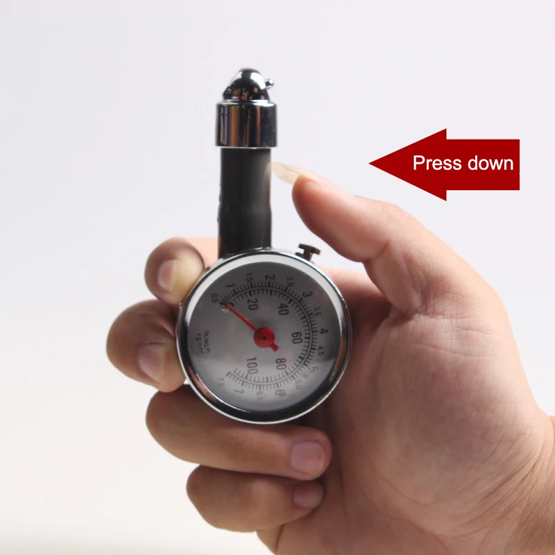

Auto Wheel Tire Air Pressure Gauge Meter Handle Mirror Shaped Vehicle Motorcycle Car Tyre Tester C44