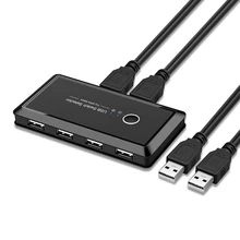 Convient pour windows 10, clavier, souris, imprimante, 2 ordinateurs, partage de 4 appareils, commutateur Usb