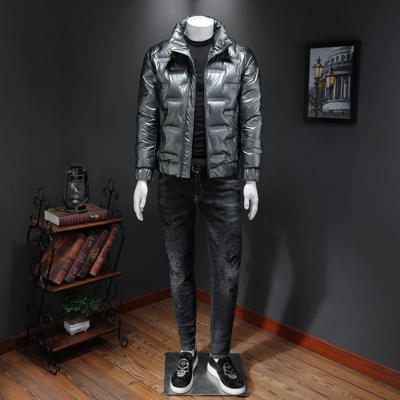 

Men's Winter Men's Big Collar Fashion Stand Collar Mid-Length Casual Jacket Men's