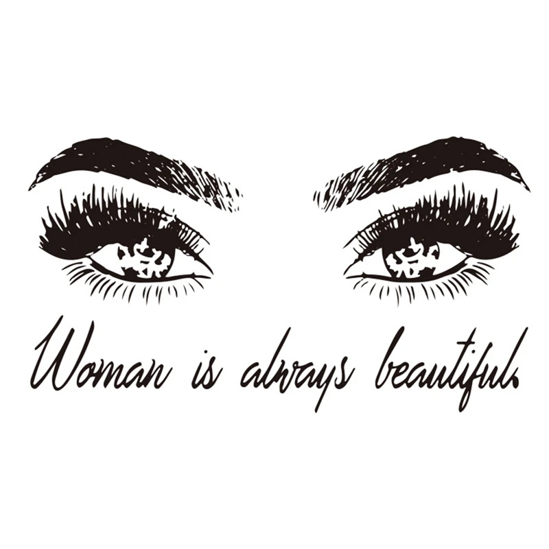 

Eye Eyelashes Wall Decal Woman Make Up Vinyl Sticker Lashes Extensions Beauty Shop Wall Decor Eyebrows Brows Mural Beauty Gift