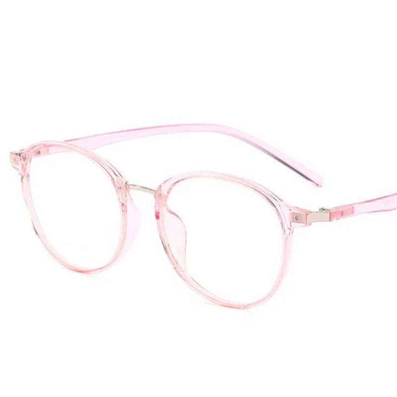 Модные прозрачные круглые очки оправа женские очки от близорукости мужские очки в оправе nerd оптические оправы - Цвет оправы: transparent pink